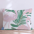 Flamingo and Fronds Throw Pillow - Hillcroft Home