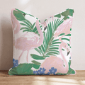 Flamingo and Fronds Throw Pillow - Hillcroft Home