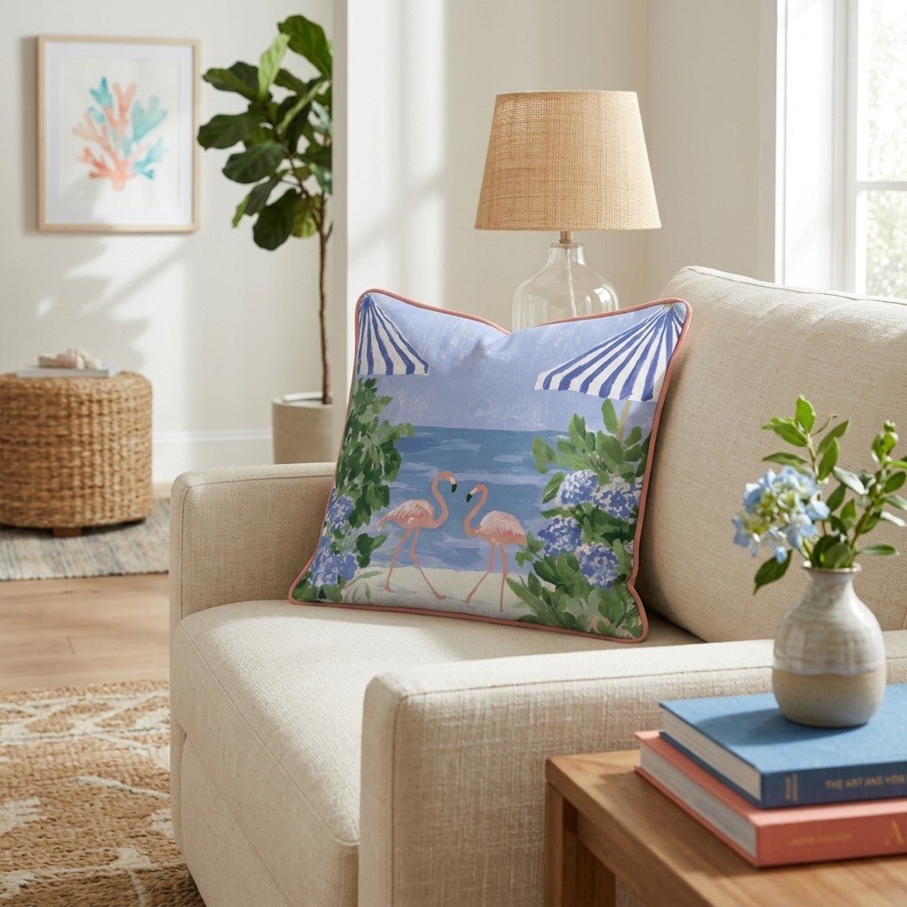 Flamingo Duo Throw Pillow - Hillcroft Home