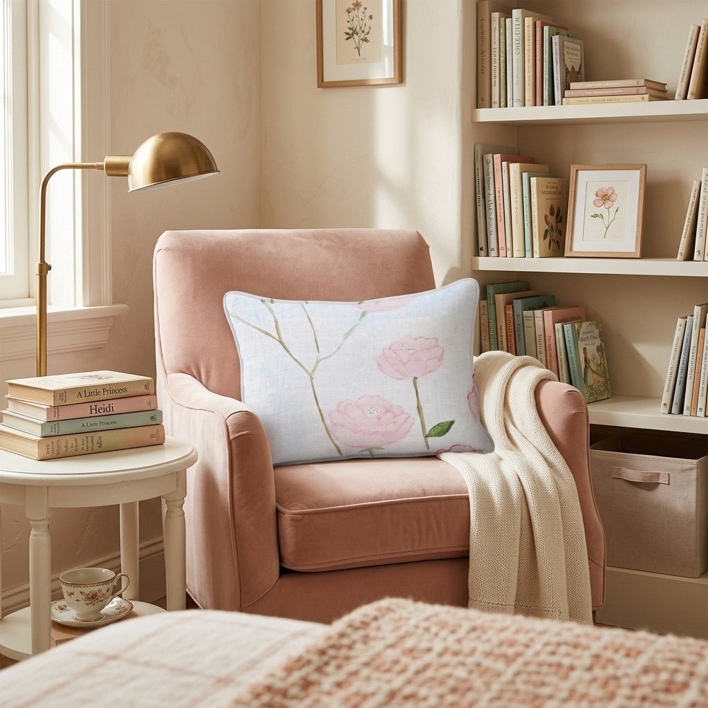 Floating Peony Throw Pillow - Hillcroft Home
