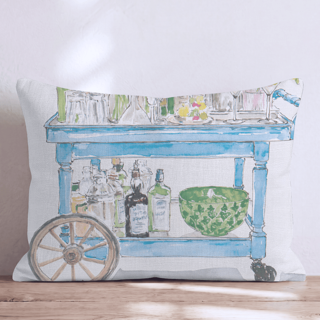 Floral Bar Cart Throw Pillow - Hillcroft Home