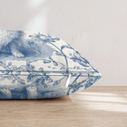 Floral Blue Pom Throw Pillow - Hillcroft Home