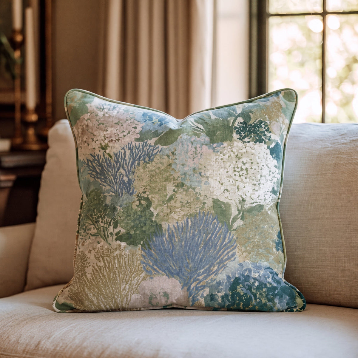 Floral Coast Throw Pillow throw pillow - Hillcroft Home