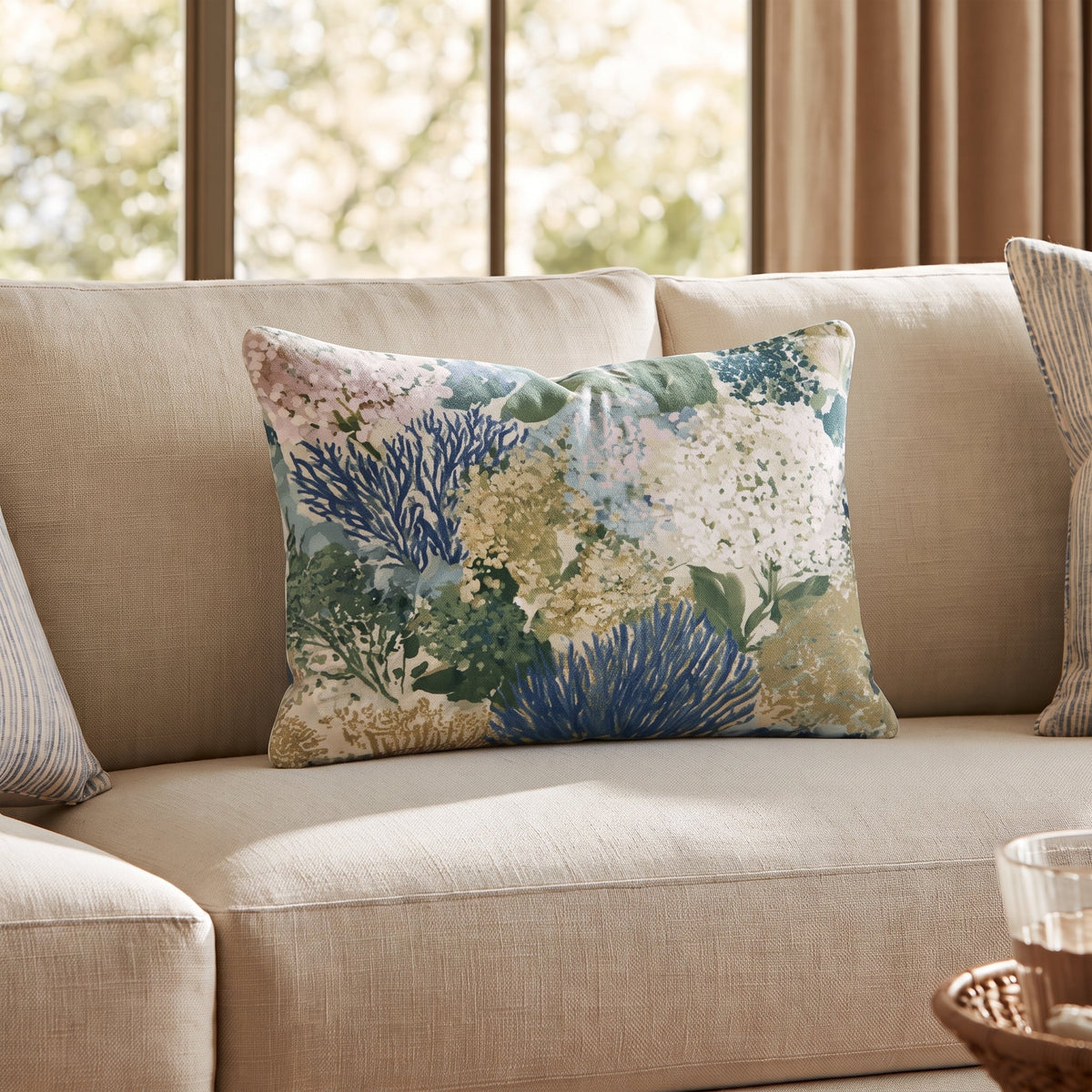 Floral Coast Throw Pillow throw pillow - Hillcroft Home