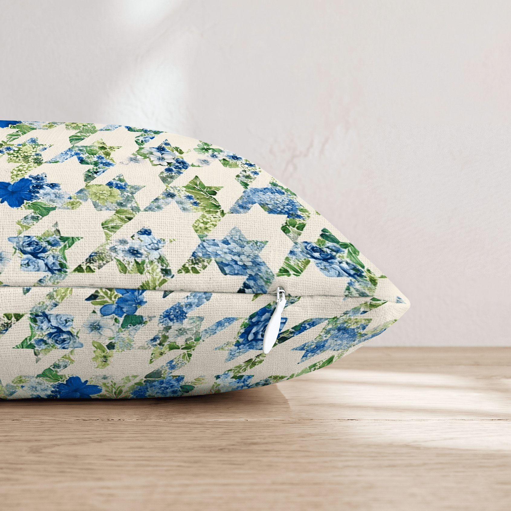 Floral Houndstooth Throw Pillow - Hillcroft Home