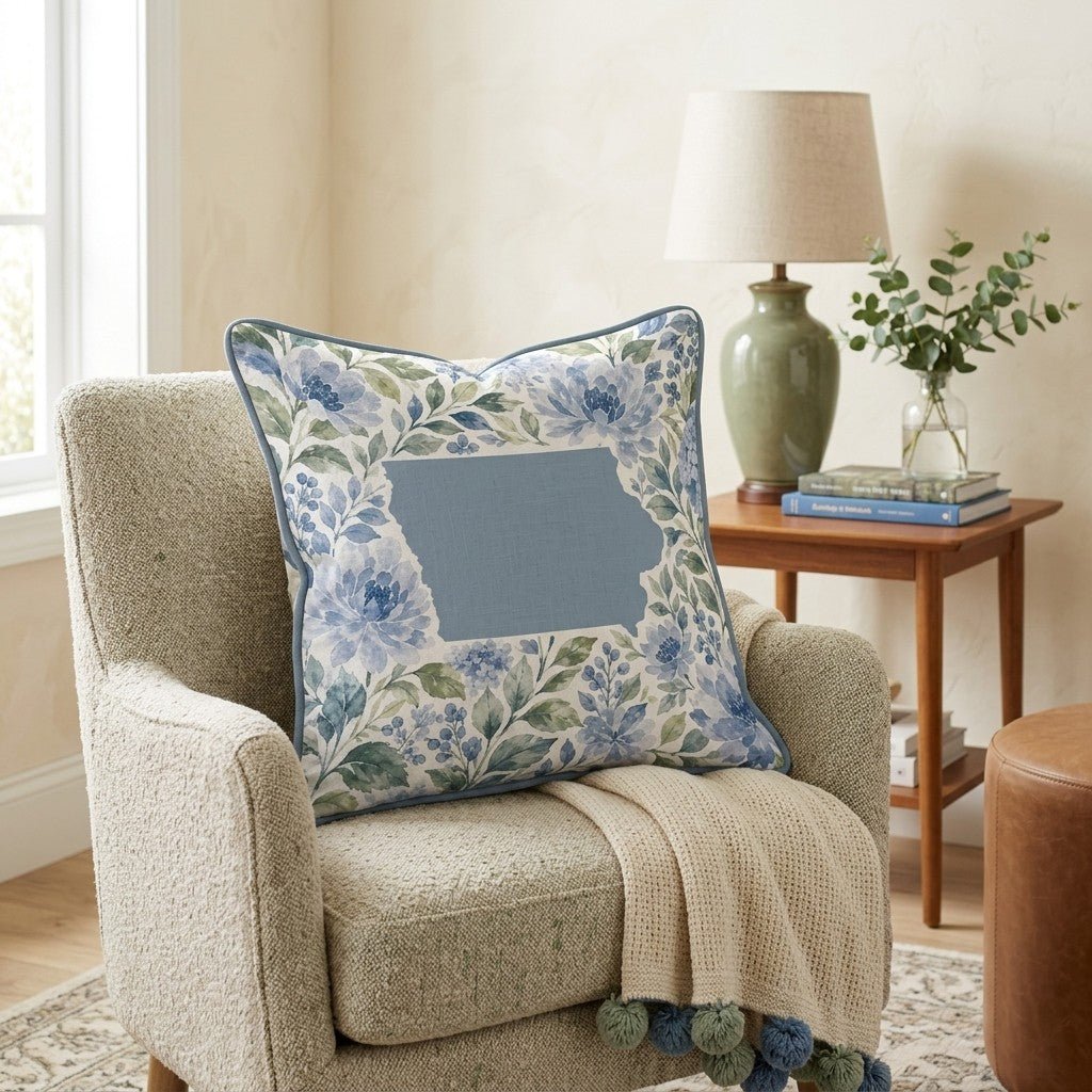 Floral Iowa Throw Pillow - Hillcroft Home