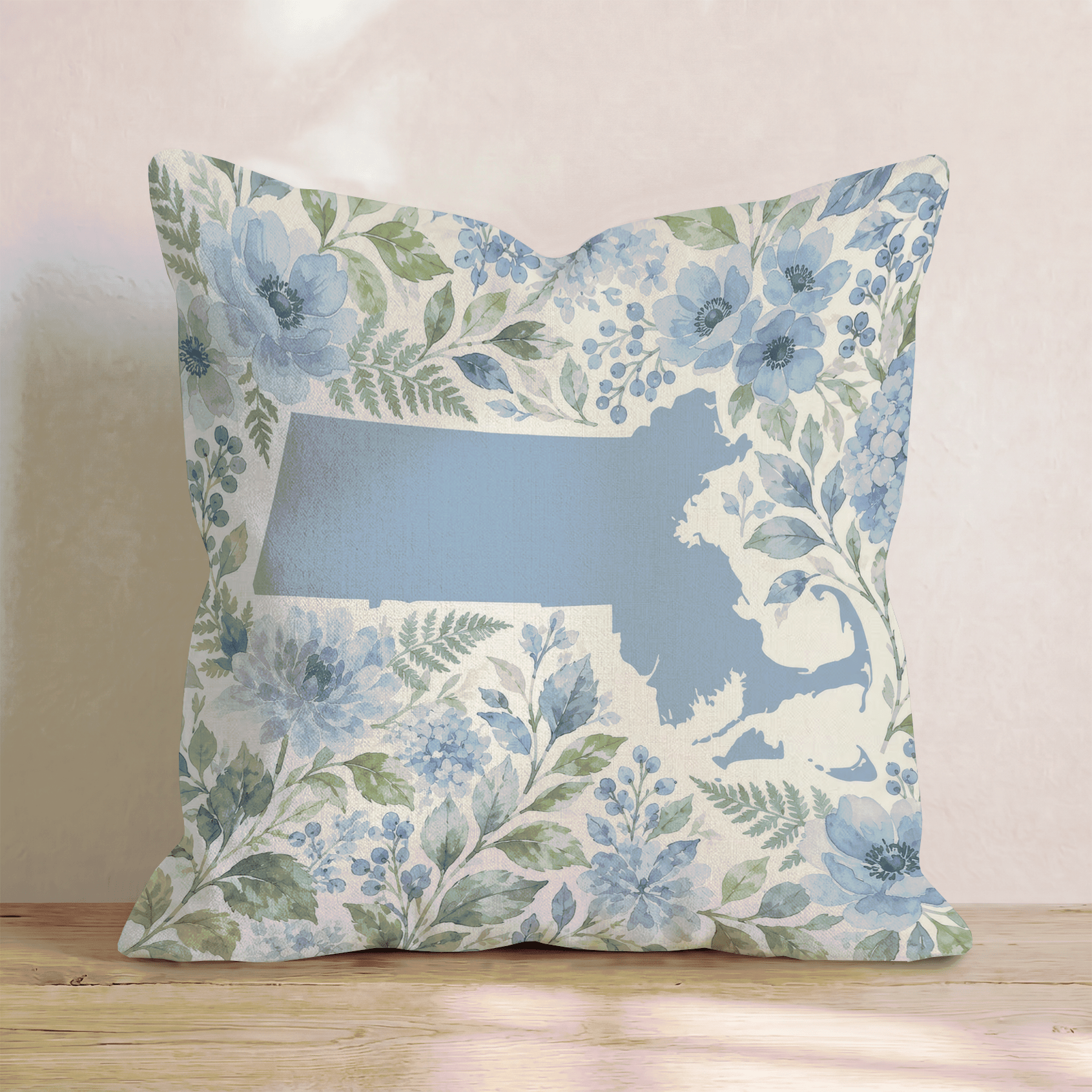 Floral Massachusetts Throw Pillow - Hillcroft Home
