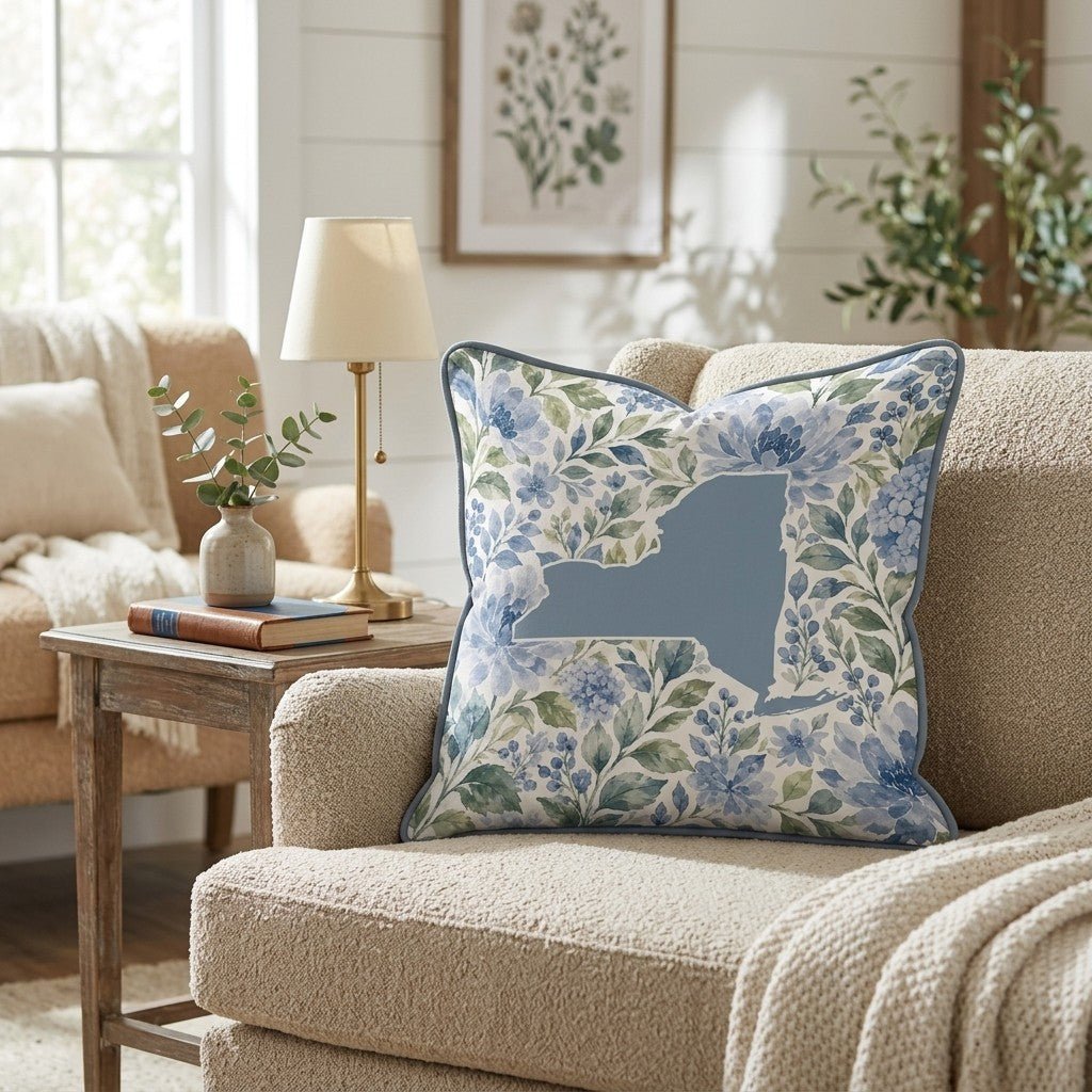 Floral New York Throw Pillow - Hillcroft Home