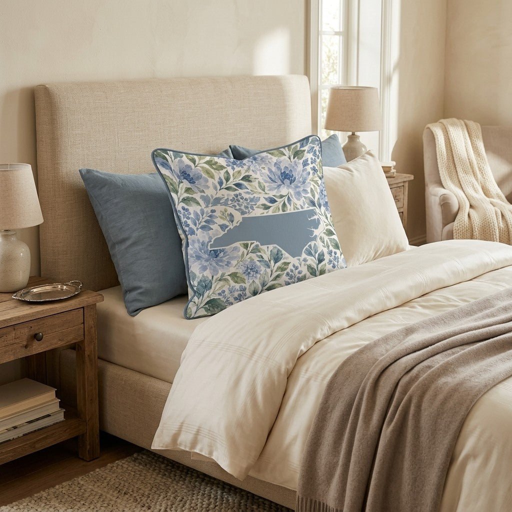 Floral North Carolina Throw Pillow - Hillcroft Home