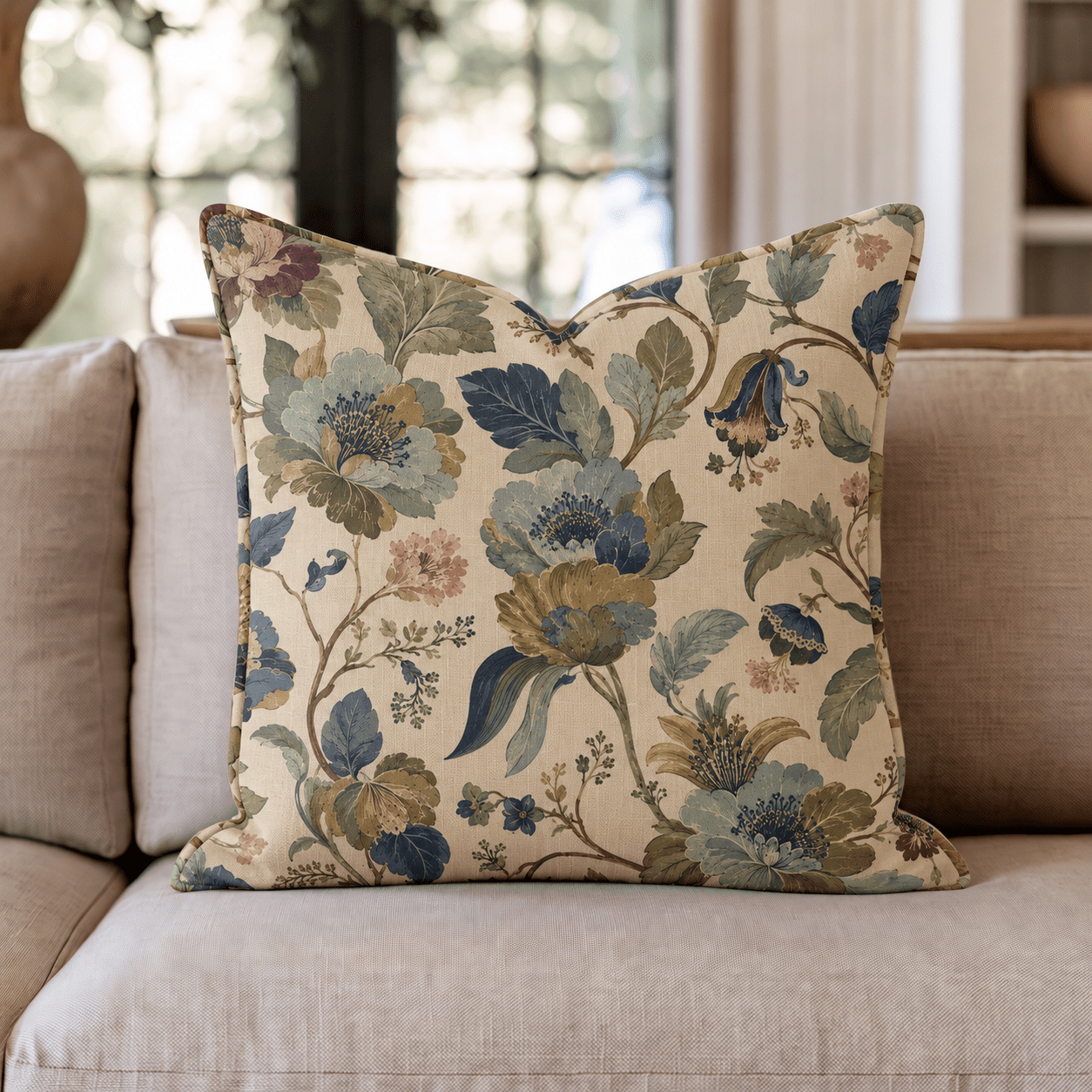 Floral & Vine Throw Pillow throw pillow - Hillcroft Home