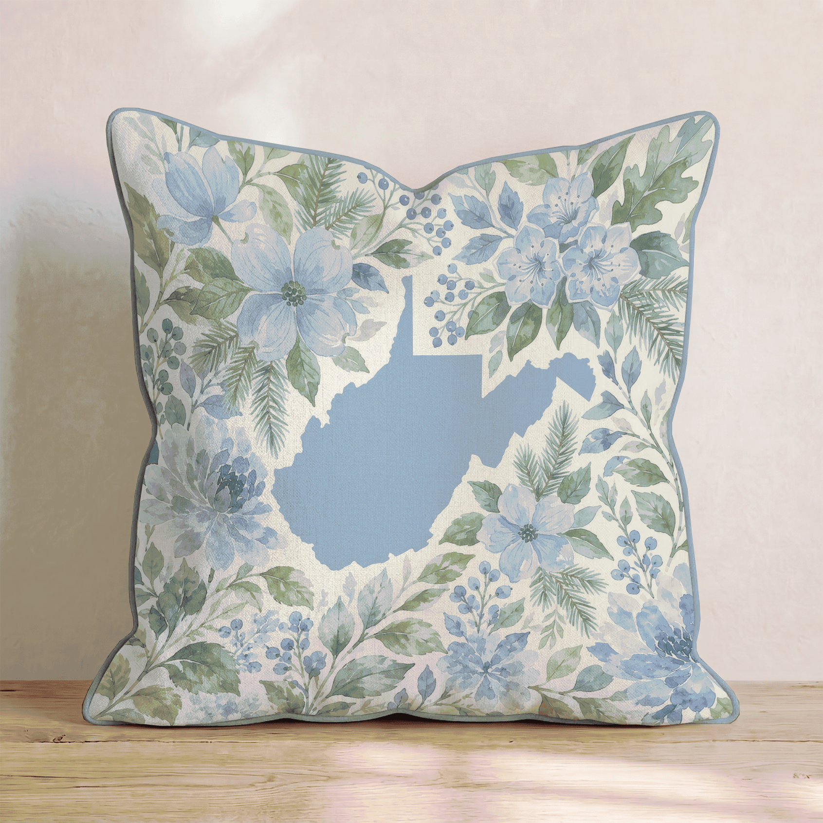 Floral West Virginia Throw Pillow - Hillcroft Home