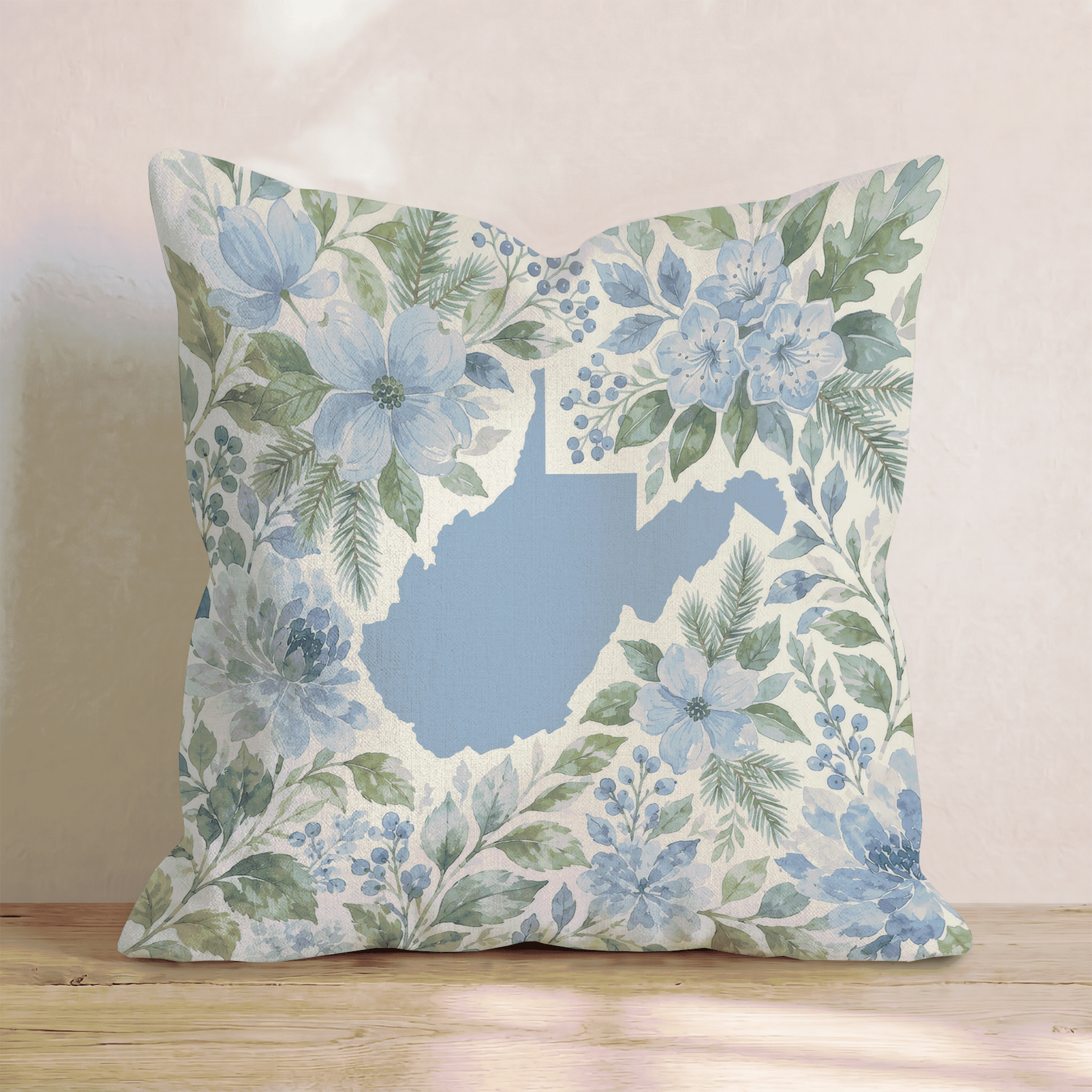 Floral West Virginia Throw Pillow - Hillcroft Home