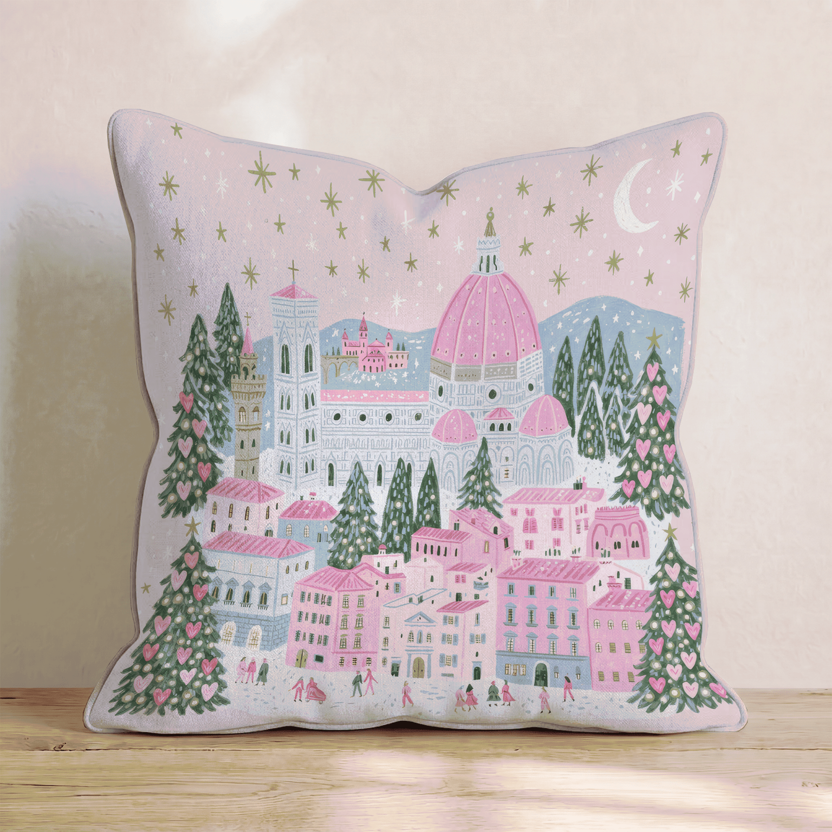 Florence Duomo Nightfall Throw Pillow - Hillcroft Home