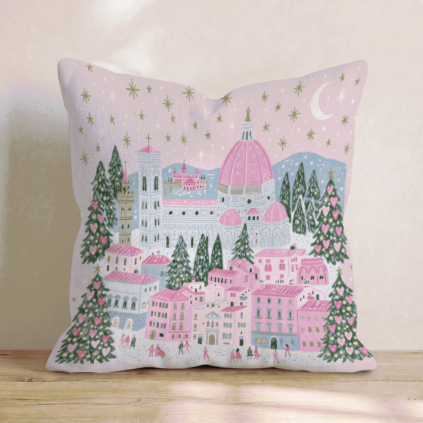 Florence Duomo Nightfall Throw Pillow - Hillcroft Home