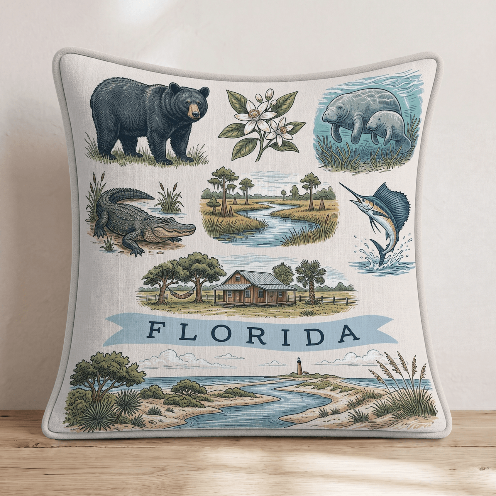 Florida Gallery Throw Pillow - Hillcroft Home