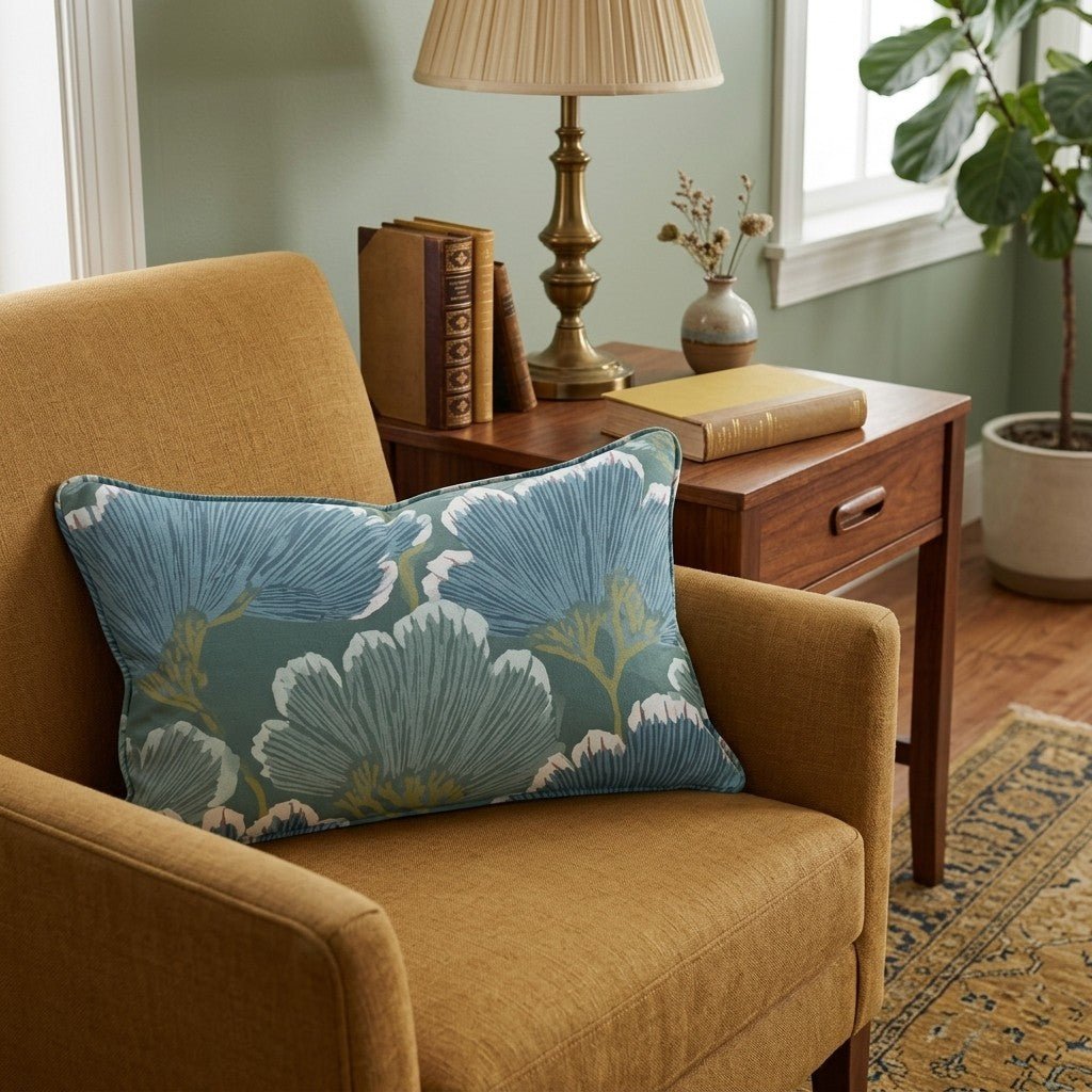 Flower Fans Throw Pillow - Hillcroft Home