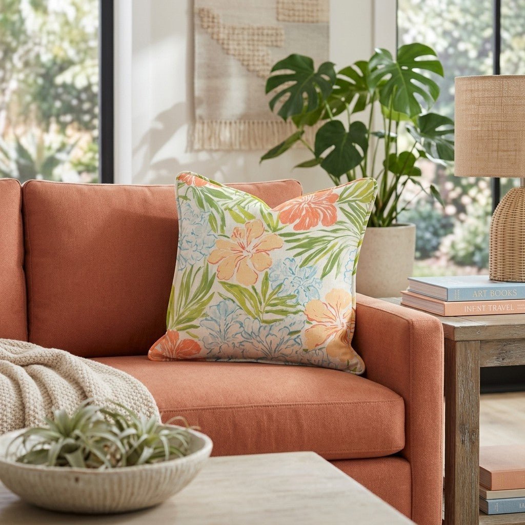 Flowers in the Breeze Throw Pillow - Hillcroft Home