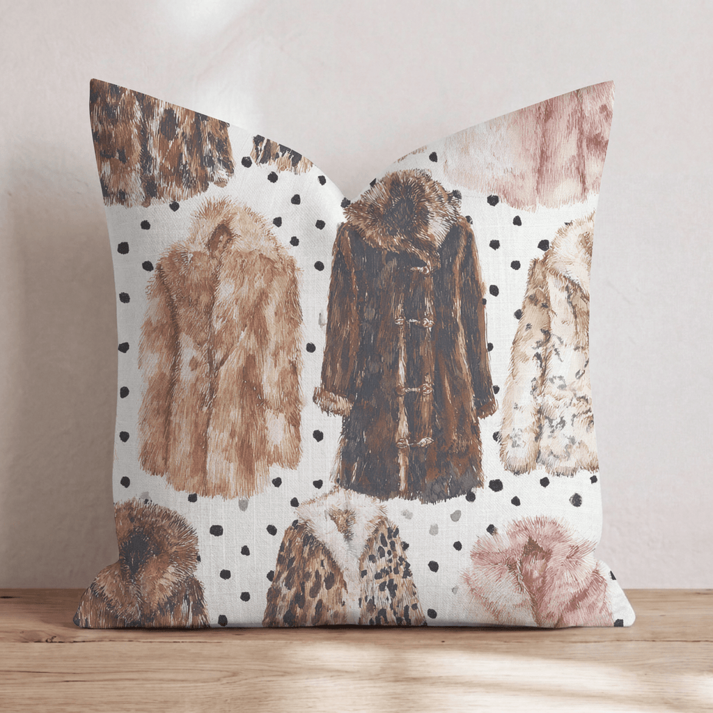 Fluffy Coats Throw Pillow - Hillcroft Home