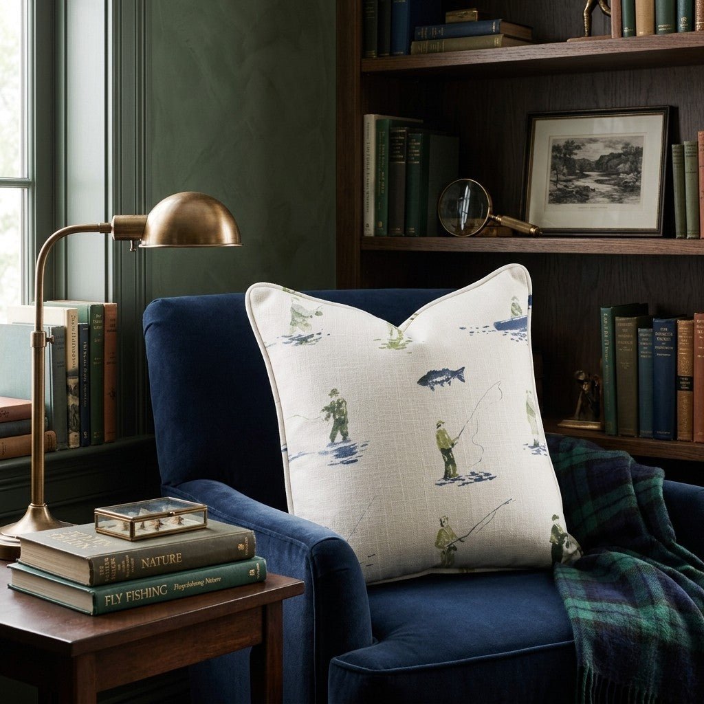 Fly Fishing Day Throw Pillow - Hillcroft Home