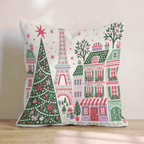Folk Art Eiffel Tower Throw Pillow - Hillcroft Home