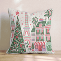 Folk Art Eiffel Tower Throw Pillow - Hillcroft Home