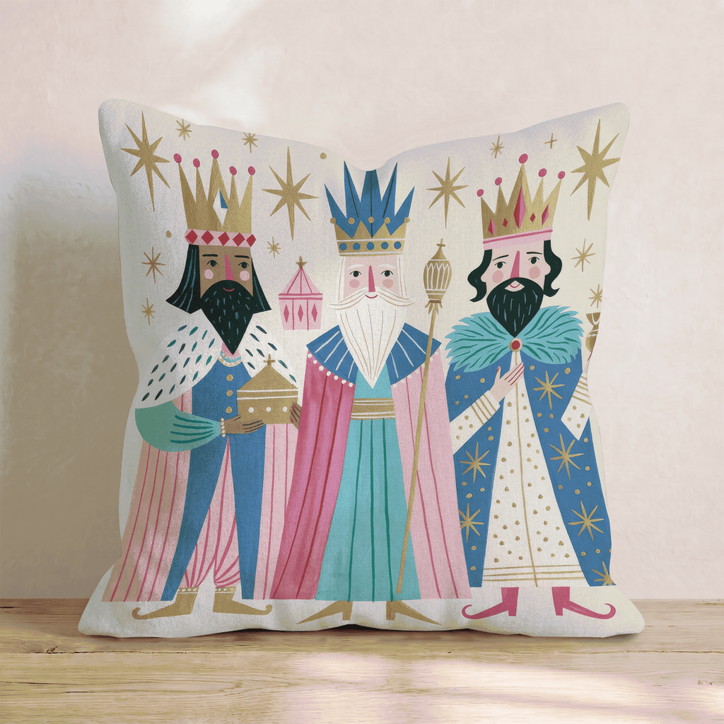 Folk Art Three Kings Throw Pillow - Hillcroft Home