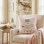 Folk Flower Snowman Throw Pillow throw pillow - Hillcroft Home