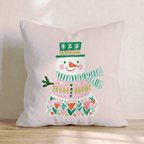 Folk Flower Snowman Throw Pillow - Hillcroft Home