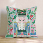 Folk Nutcracker Garden Throw Pillow - Hillcroft Home