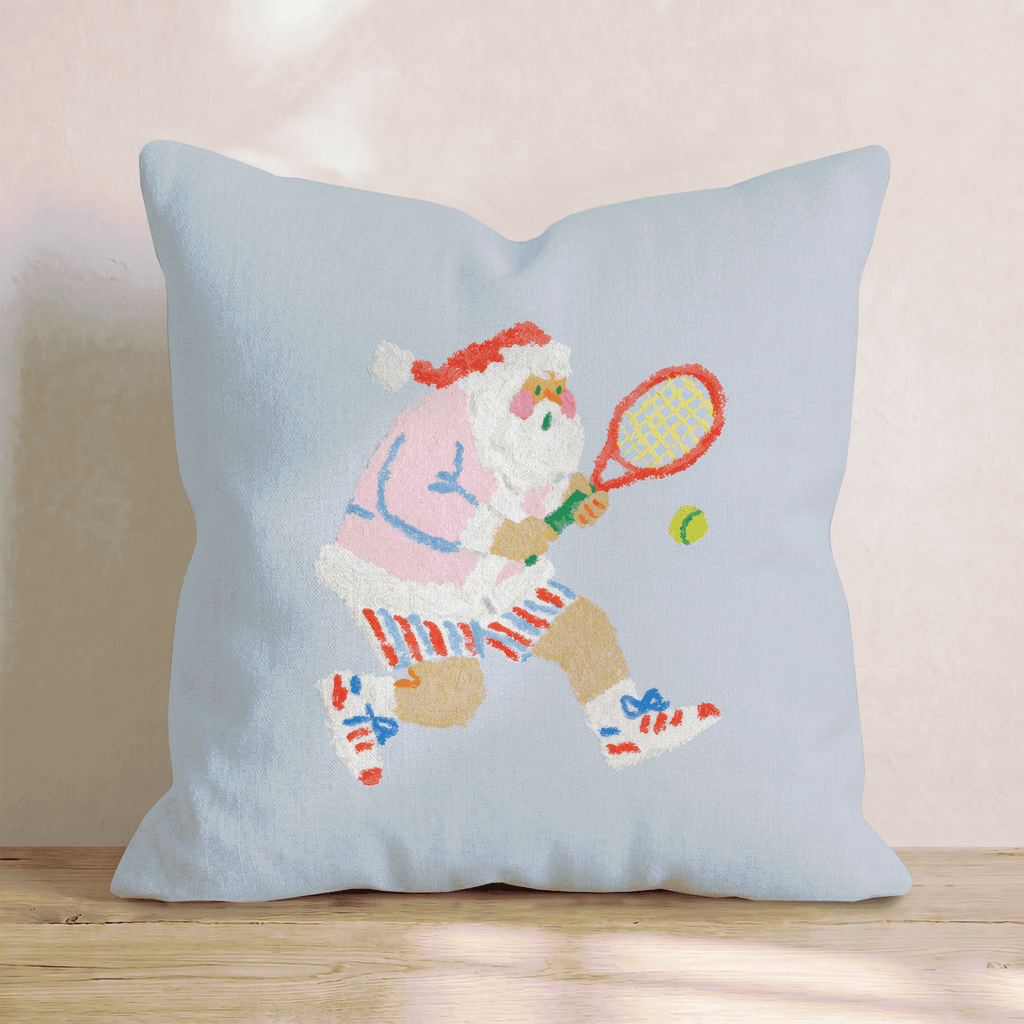 Folk Tennis Rally Throw Pillow - Hillcroft Home
