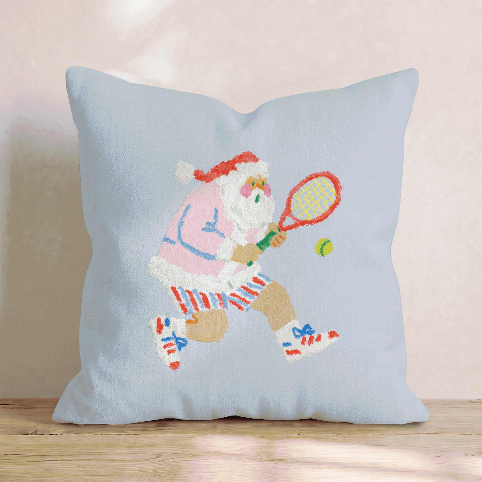 Folk Tennis Rally Throw Pillow - Hillcroft Home