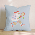 Folk Tennis Rally Throw Pillow - Hillcroft Home
