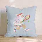 Folk Tennis Rally Throw Pillow - Hillcroft Home