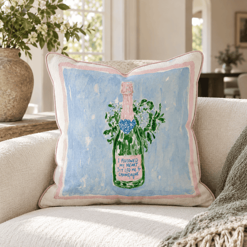 Followed My Heart Hydrangea Blue Throw Pillow throw pillow - Hillcroft Home