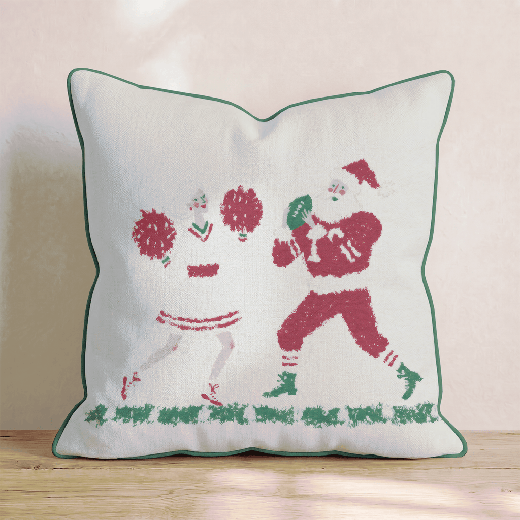 Football And The Clauses Throw Pillow - Hillcroft Home