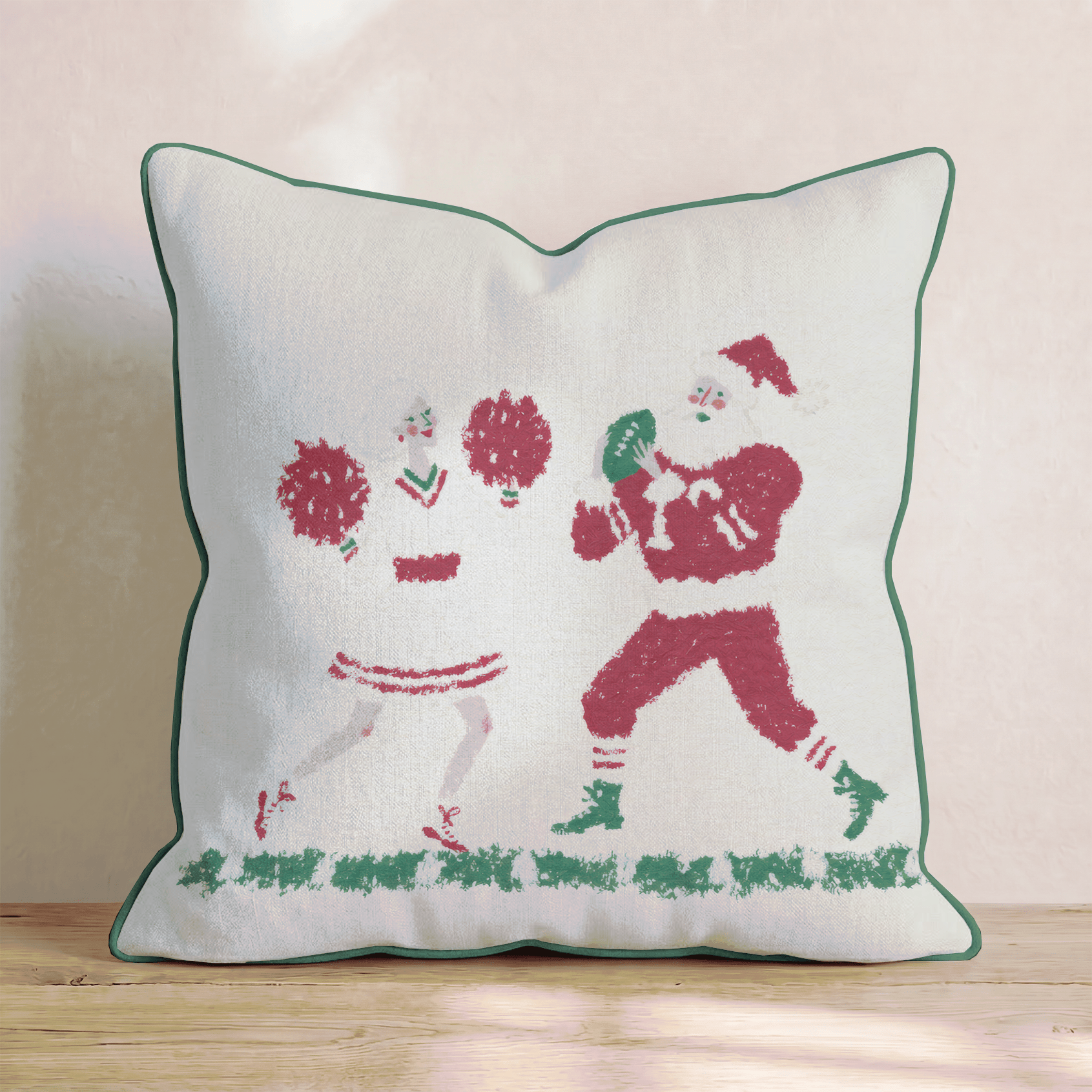 Football And The Clauses Throw Pillow - Hillcroft Home