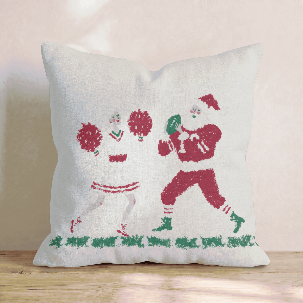Football And The Clauses Throw Pillow - Hillcroft Home