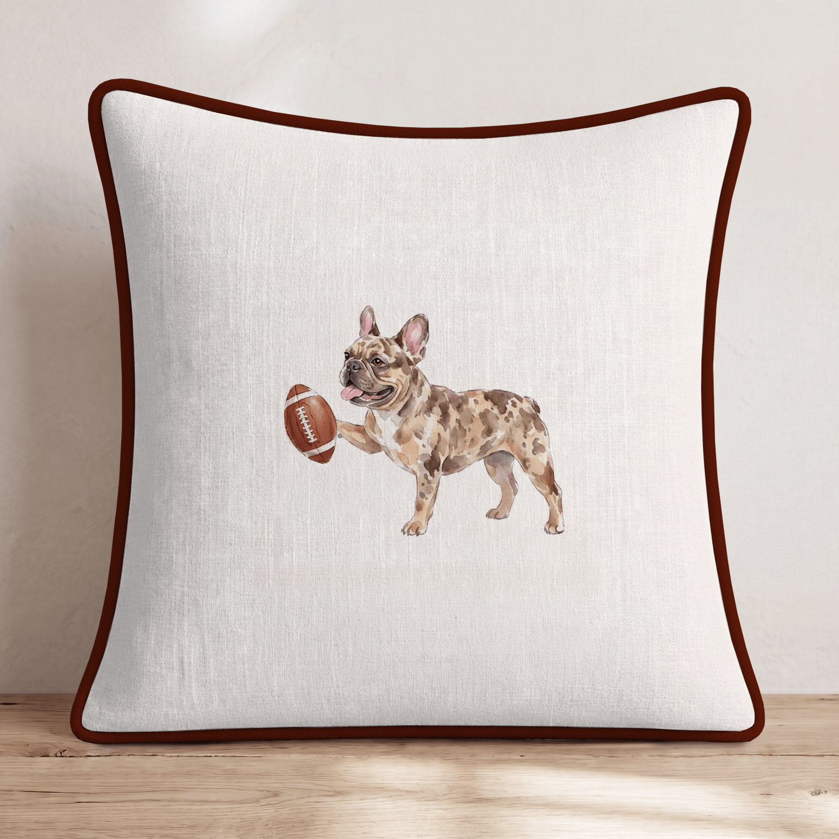 Football Frenchie Throw Pillow - Hillcroft Home