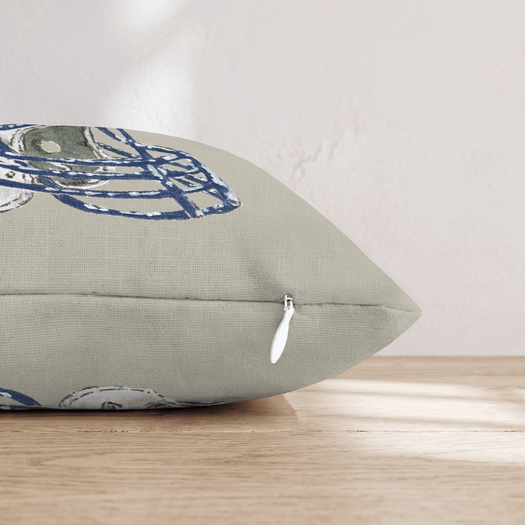 Football Helmet on Green Throw Pillow - Hillcroft Home