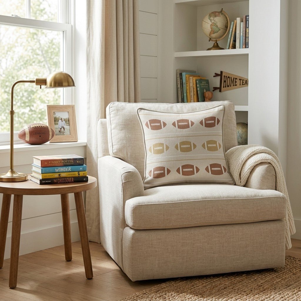 Football Laces Throw Pillow - Hillcroft Home