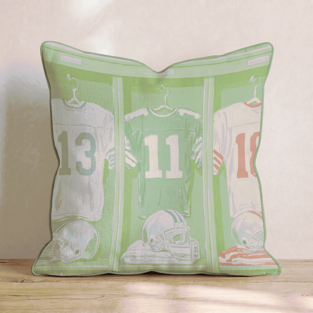 Football Locker Room Throw Pillow - Hillcroft Home
