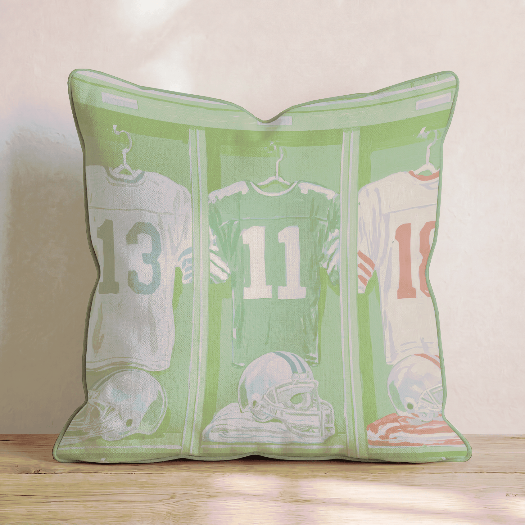 Football Locker Room Throw Pillow - Hillcroft Home