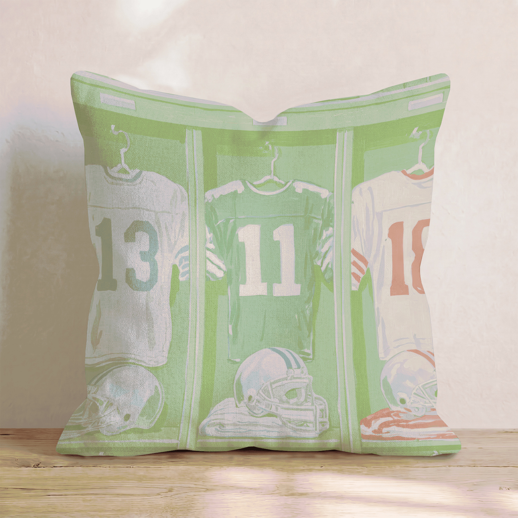 Football Locker Room Throw Pillow - Hillcroft Home