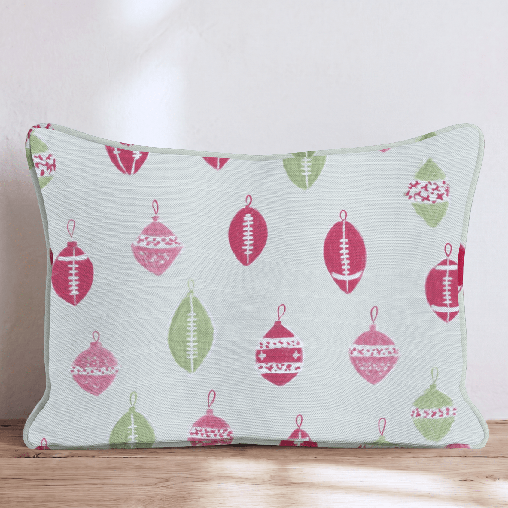 Football Ornament Sage Throw Pillow - Hillcroft Home
