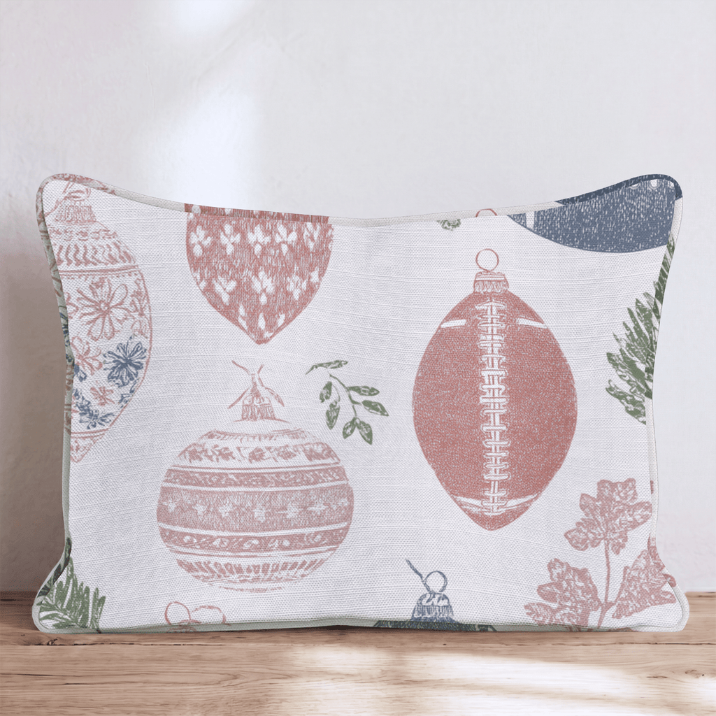 Football Ornament Sketch Cream Throw Pillow - Hillcroft Home