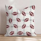 Football Plaid Throw Pillow - Hillcroft Home