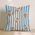 Football Stripes Throw Pillow - Hillcroft Home