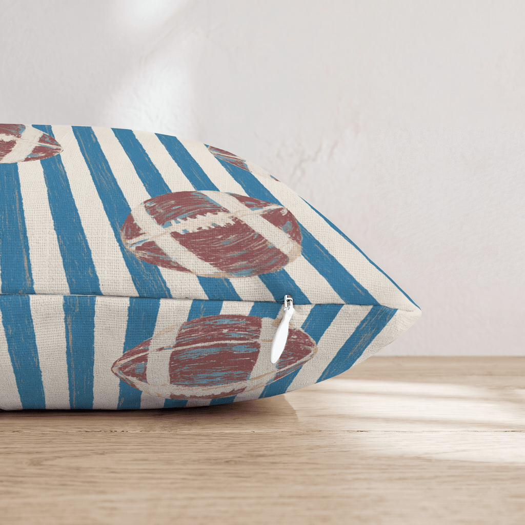 Football Stripes Throw Pillow - Hillcroft Home