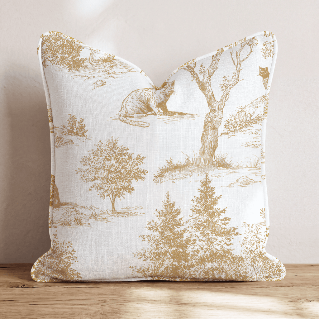 Forest Cat Toile Throw Pillow - Hillcroft Home