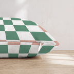 Forest Cream Checker Throw Pillow - Hillcroft Home